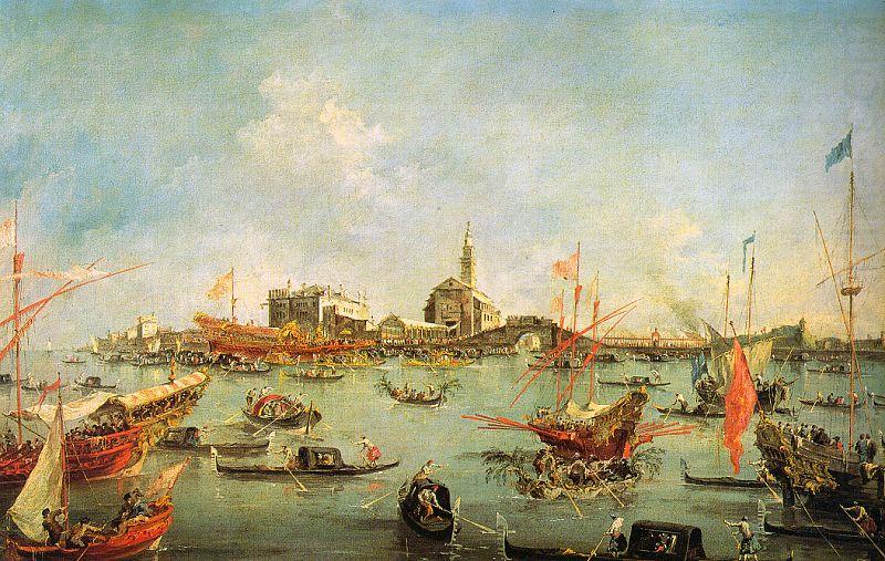 Francesco Guardi The Doge in the Bucentaur at San Nicolo di Lido on Ascension Day china oil painting image